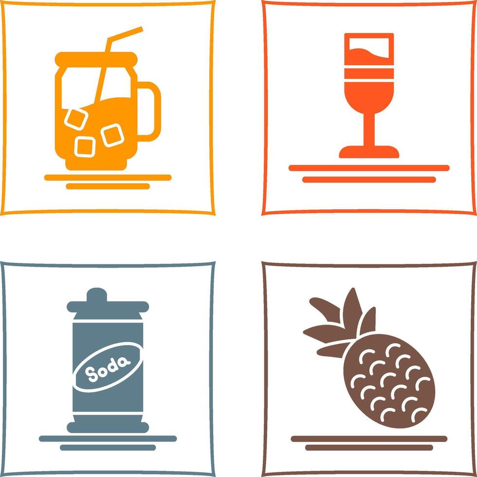 Iced Tea and Rainbow Drink Icon vector
