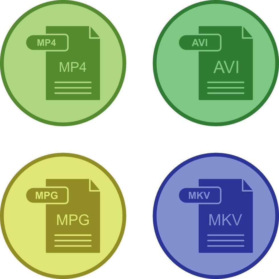 MP4 and AVI Icon vector