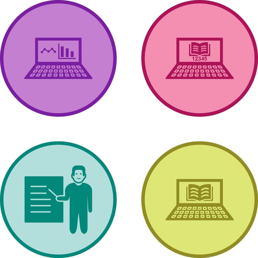 Online Stats and Online Study Icon vector
