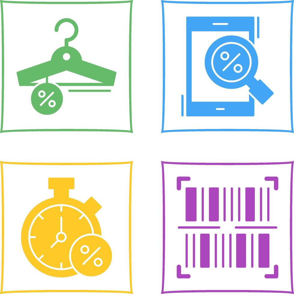 Hanger and Magnifying Glass Icon vector