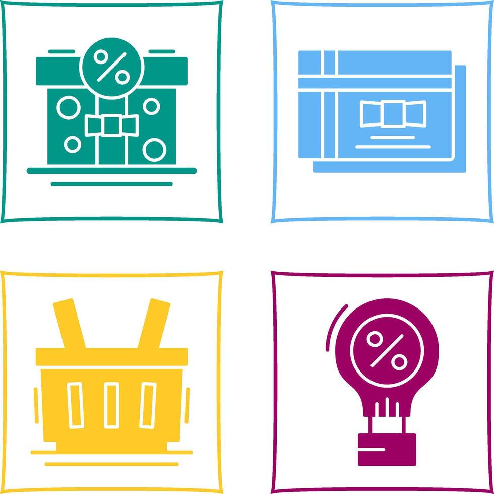 Gift Box and Gift Card Icon vector
