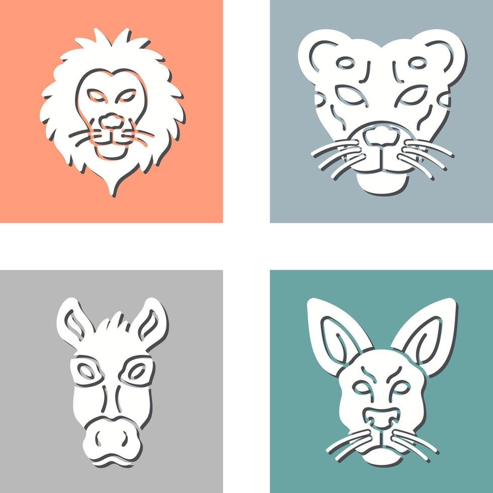 Lion and Cheetah Icon vector