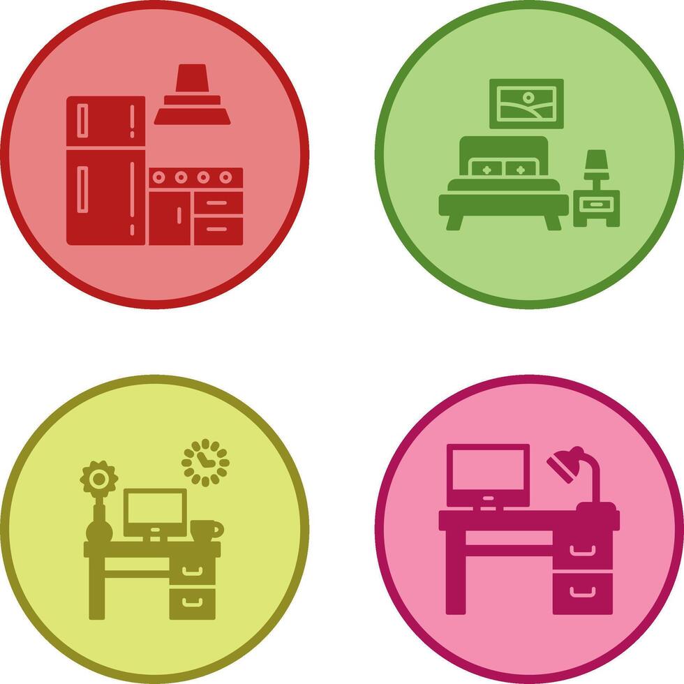 Kitchen and Bedroom Icon vector