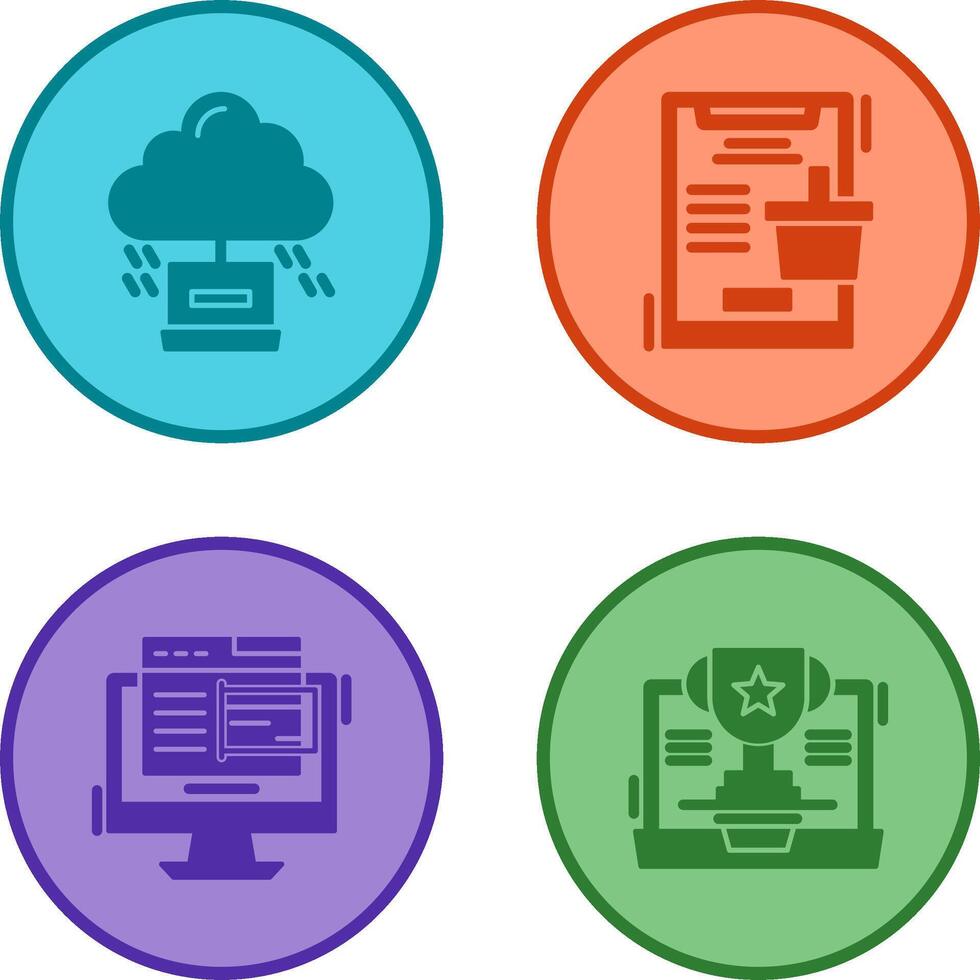 Cloud Computing and Online Shopping Icon vector