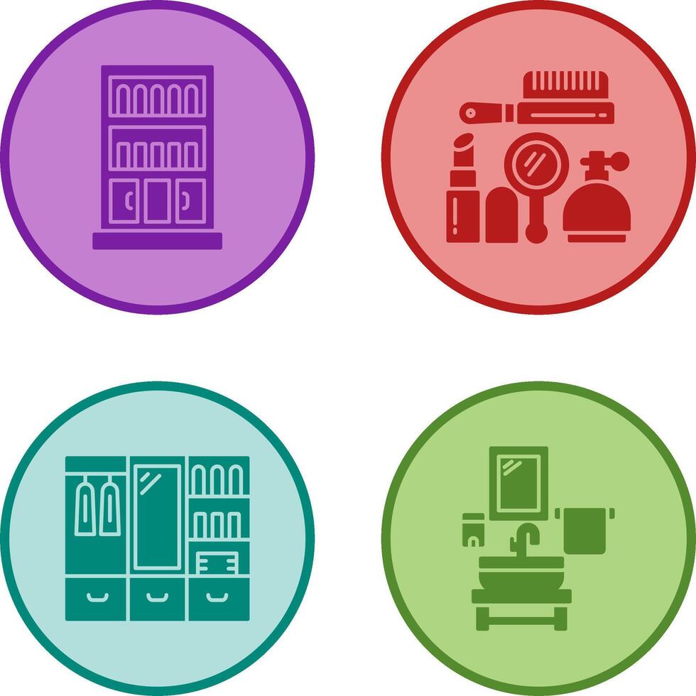 Book Shelf and Makeup Icon vector