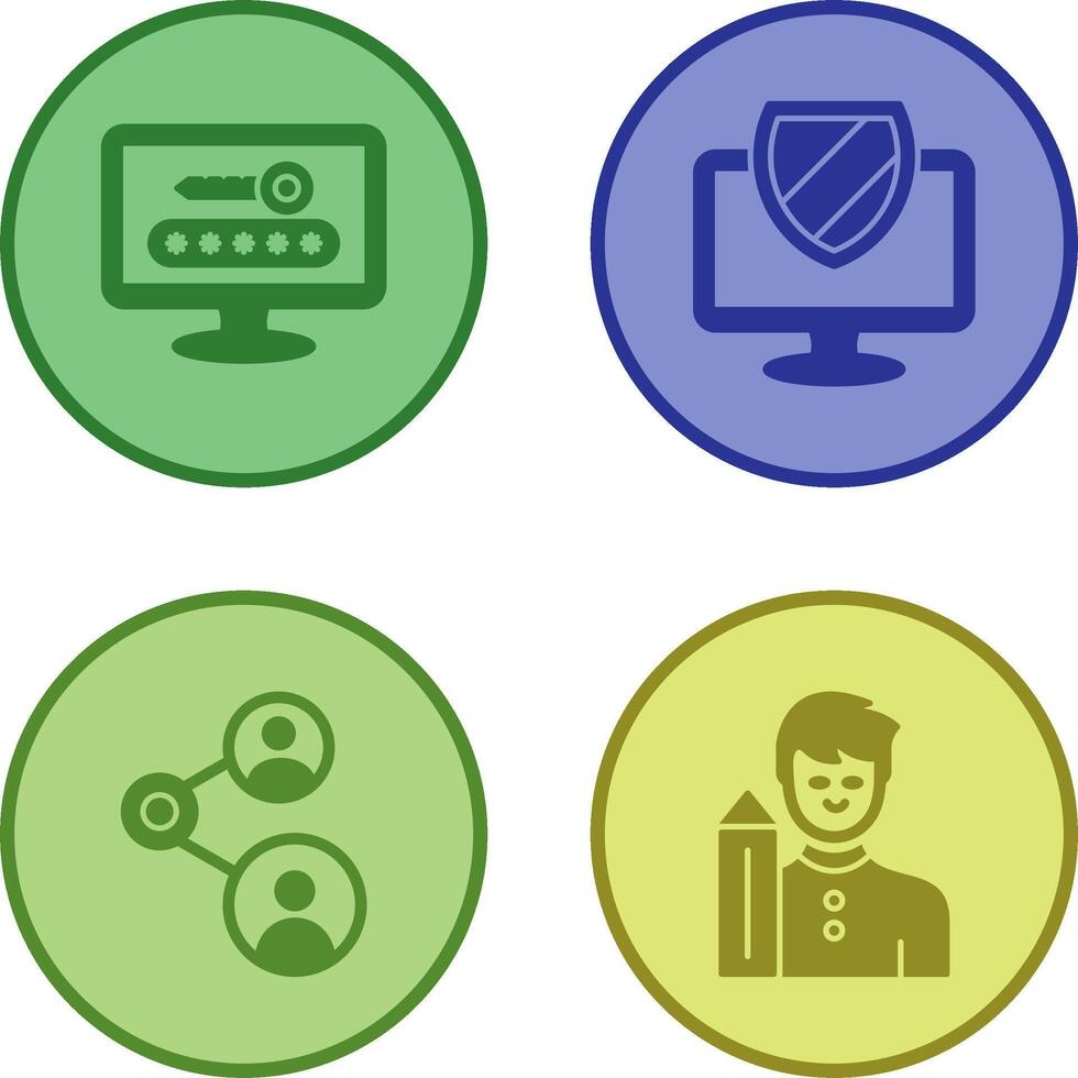 Password and Shield Icon vector