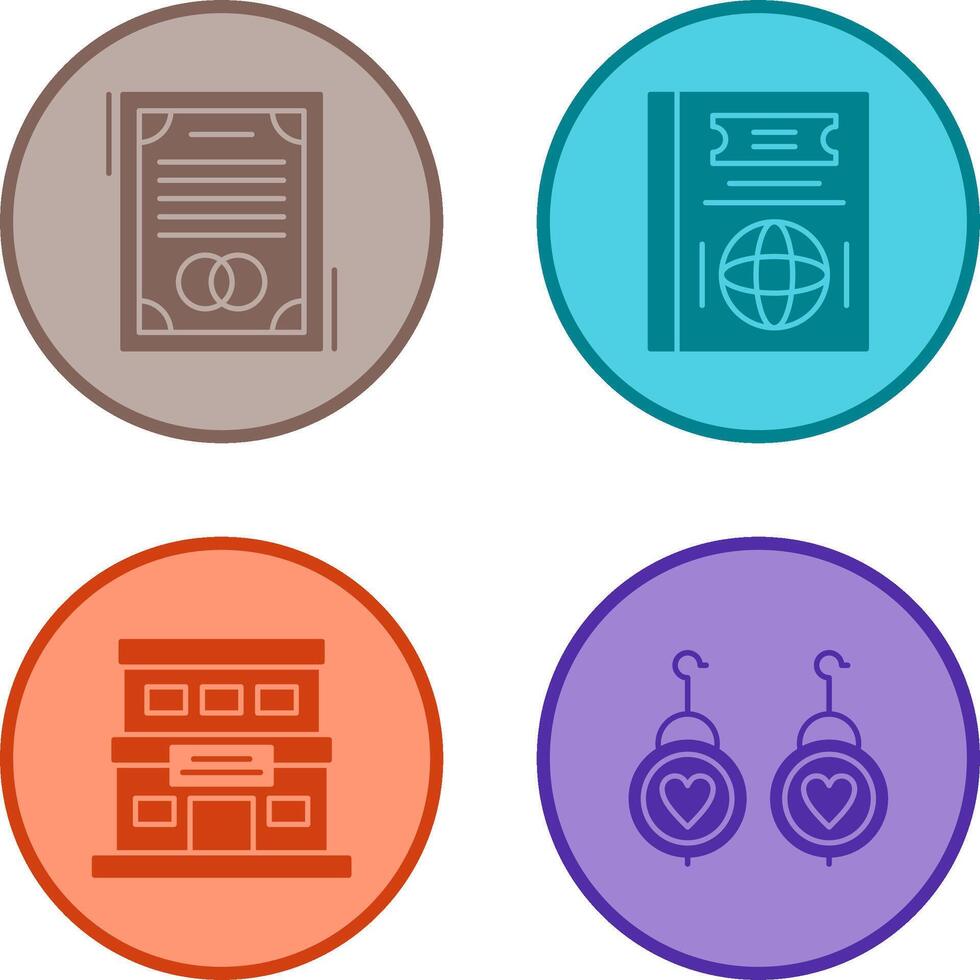 Wedding and Passport Icon vector