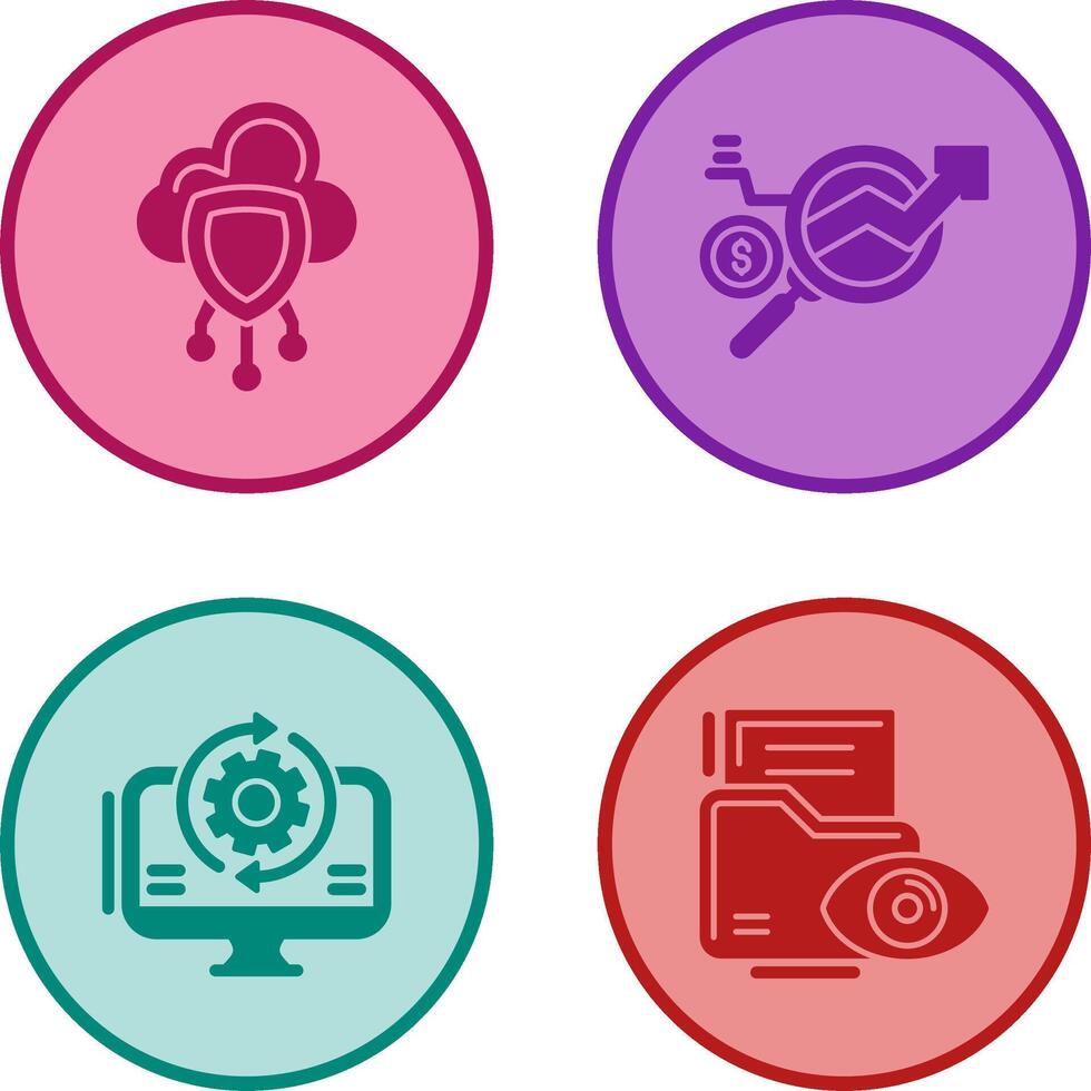 Data Protection and Data Research Icon vector