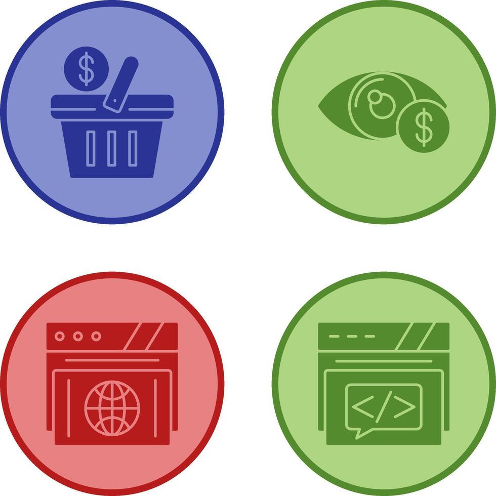 Shopping Basket and Eye Icon vector