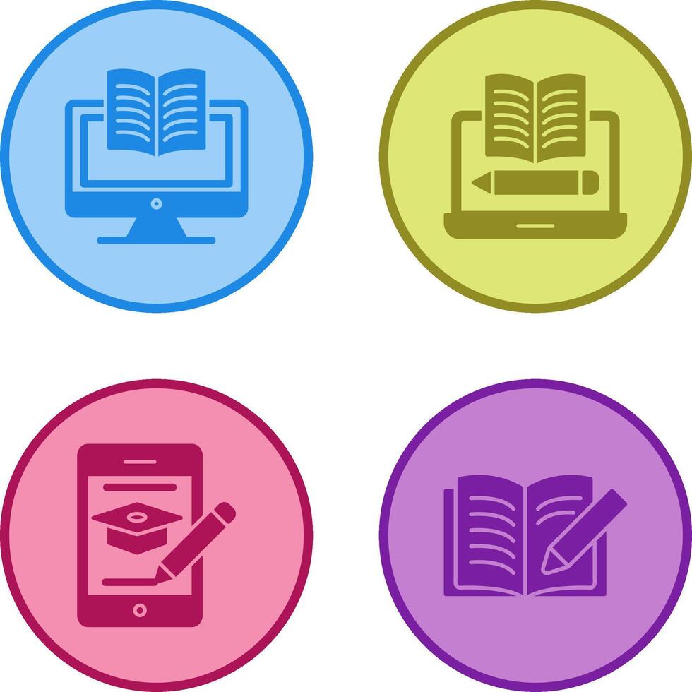 Digital Learning and Written Icon vector