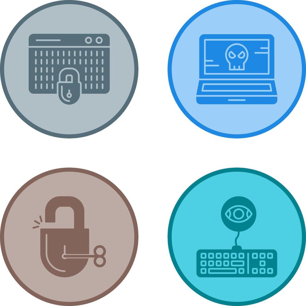 Hacking and Laptop Icon vector