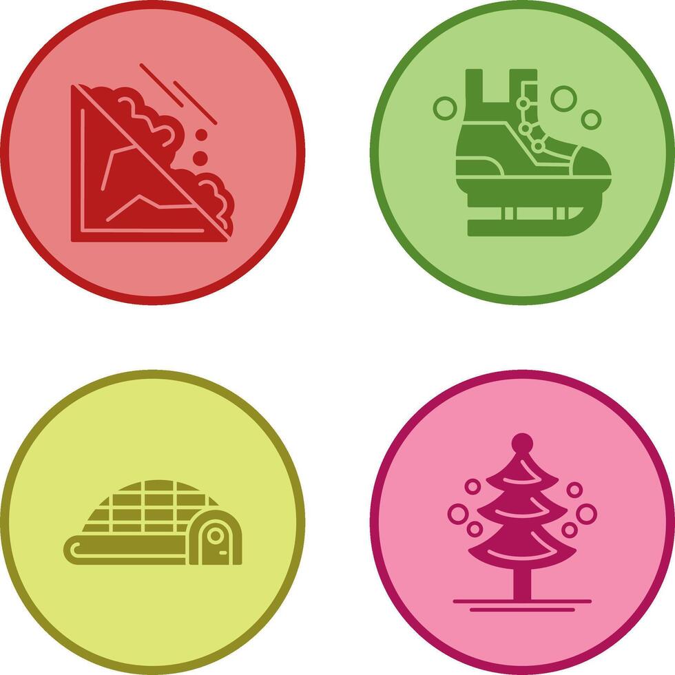 Avalanche and Ice Skating Icon vector