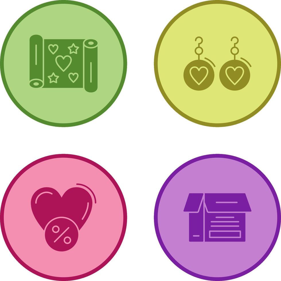 Gift Wrap and Earrings Icon vector