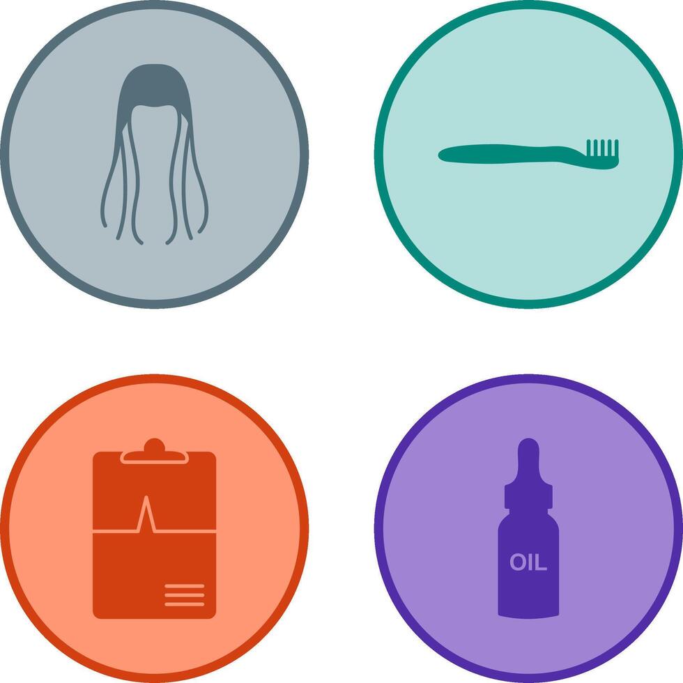 Toothbrush and Hair Icon vector