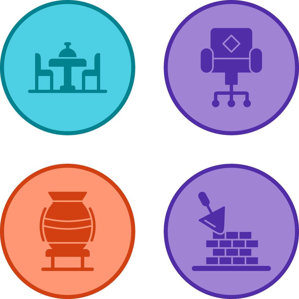 Chair and Dinning Table Icon vector