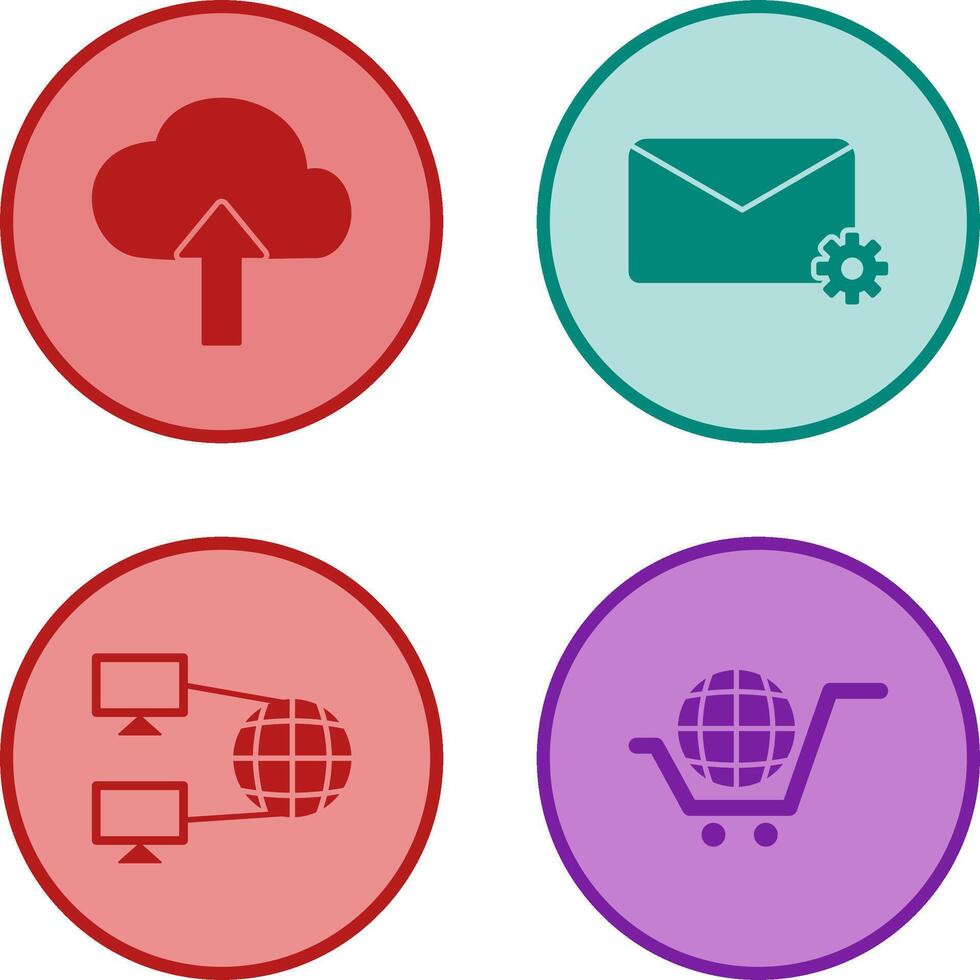 Upload to Cloud and Message Settings Icon vector