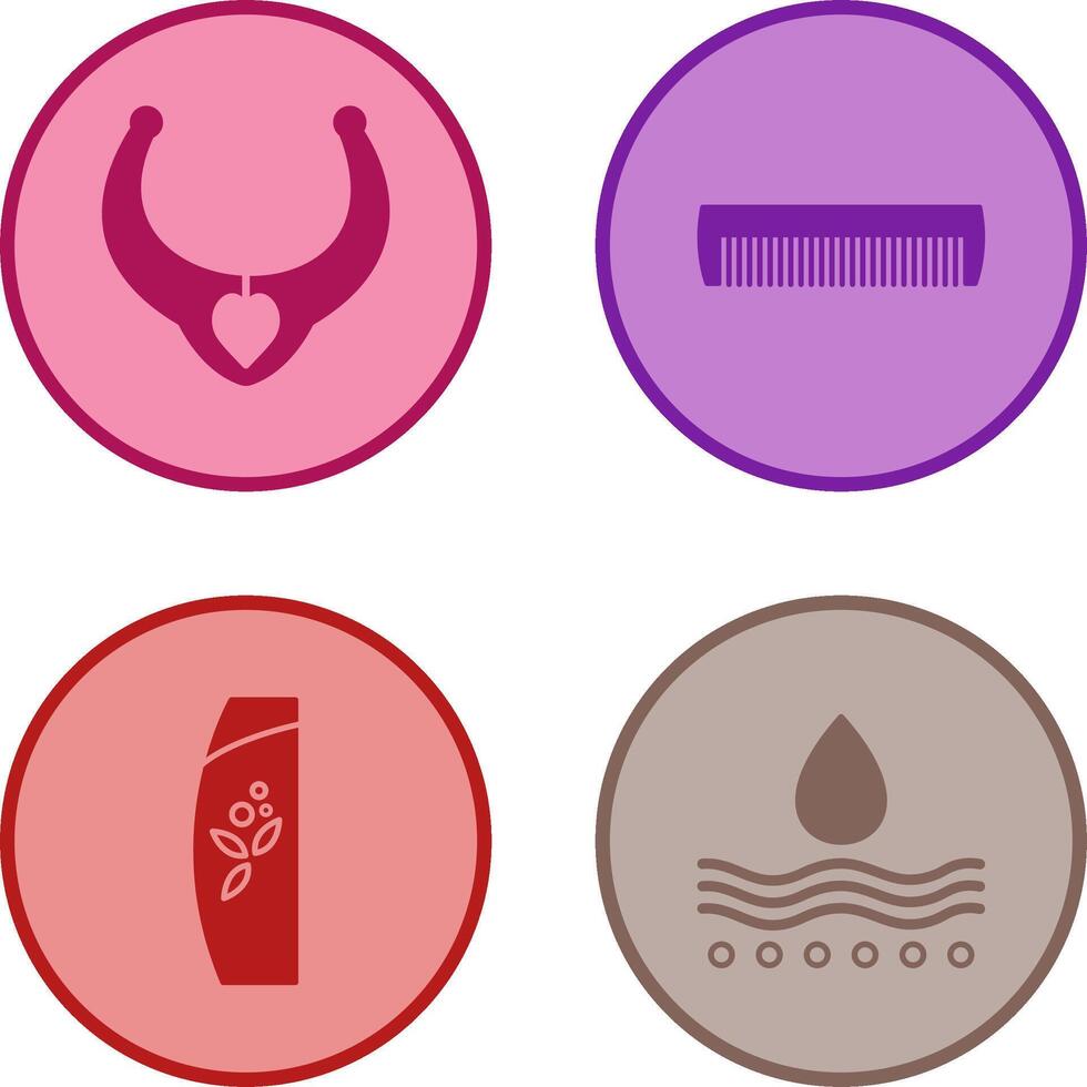 Necklace and Comb Icon vector