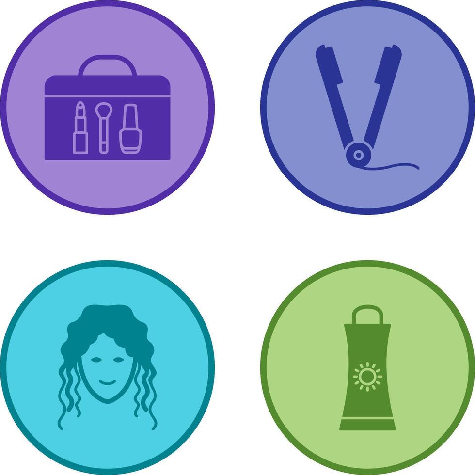 Cosmetics and Straightener Icon vector