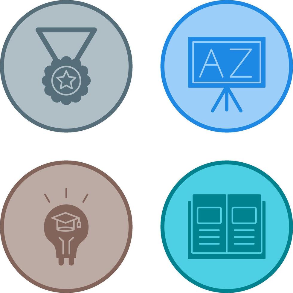 Medal and From A To Z Icon vector