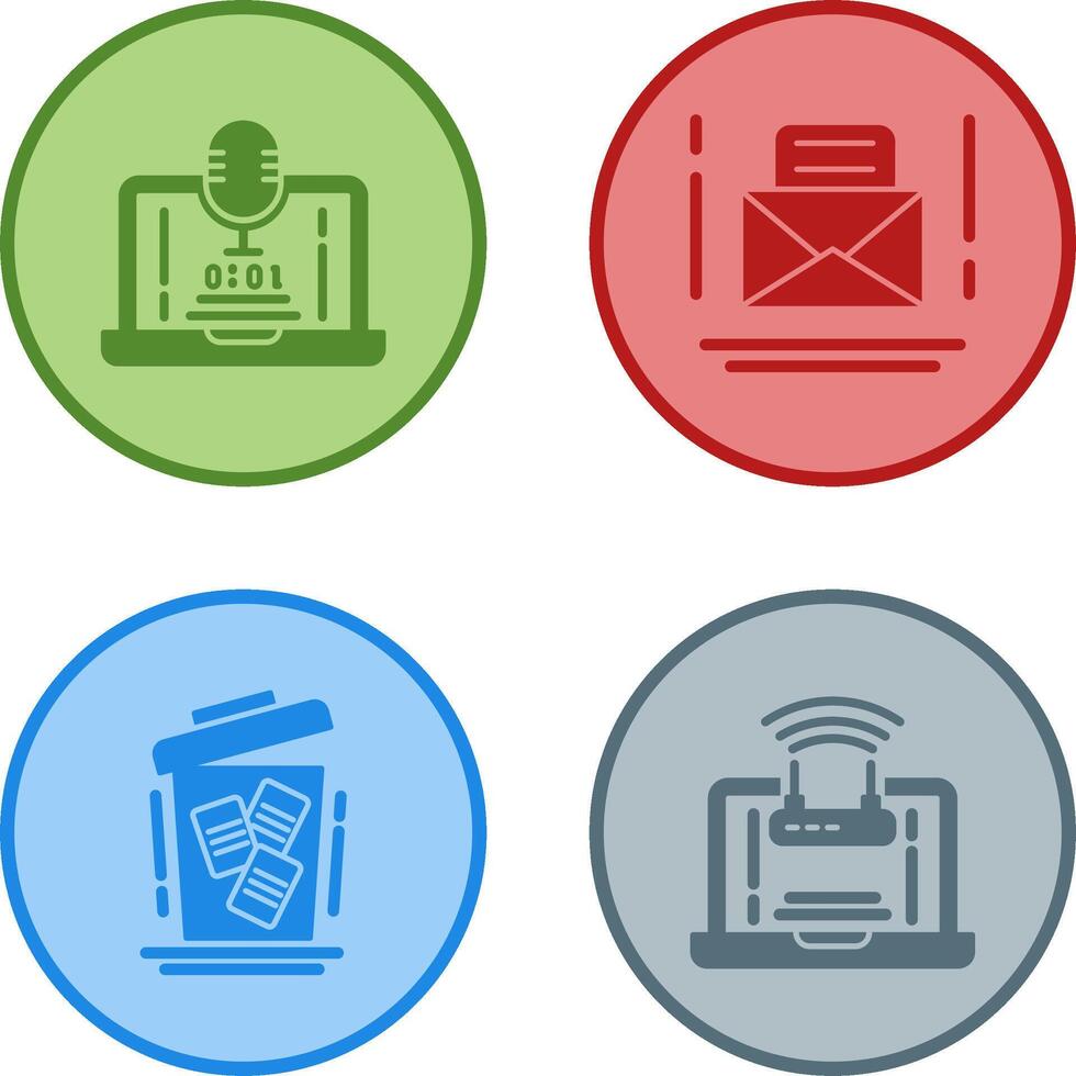 Voice Recorder and Email Icon vector