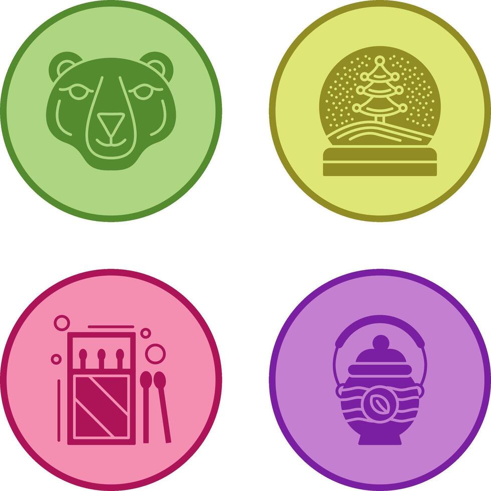 Polar Bear and Snow Globe Icon vector