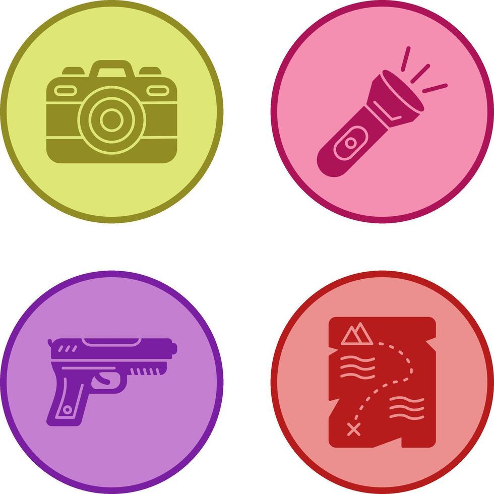 Camera and Flash Light Icon vector