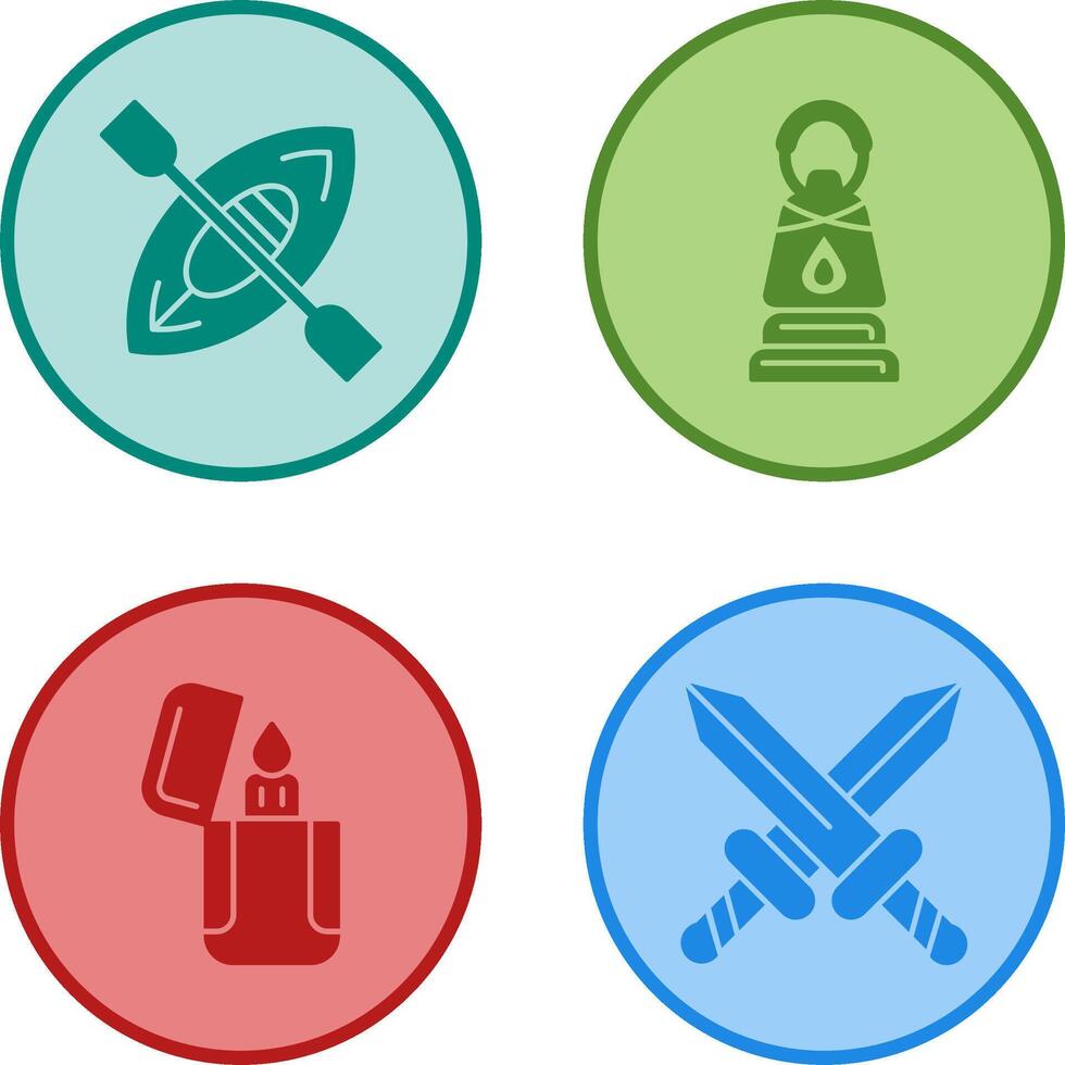 Kayak and Lamp Icon vector