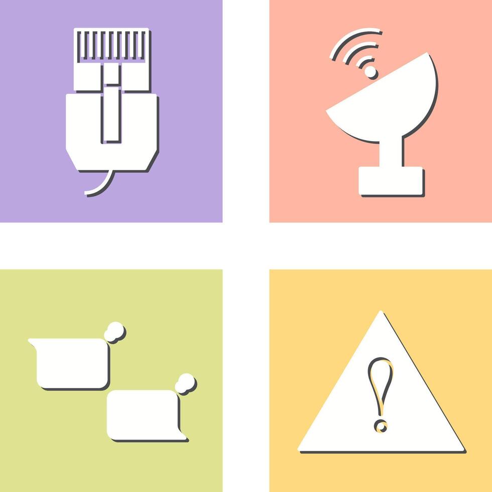 internet cable and satellite Icon vector