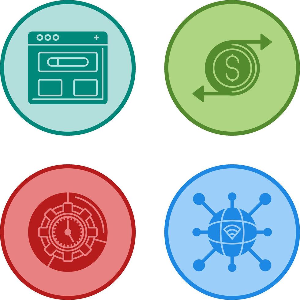 Brwoser and Money Icon vector
