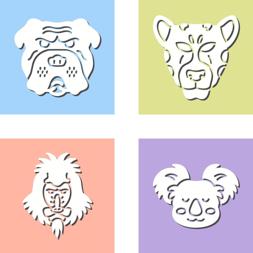 Bulldog and leopard Icon vector