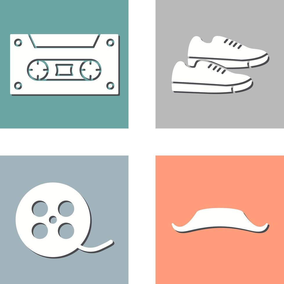 Casette and Sneakers Icon vector
