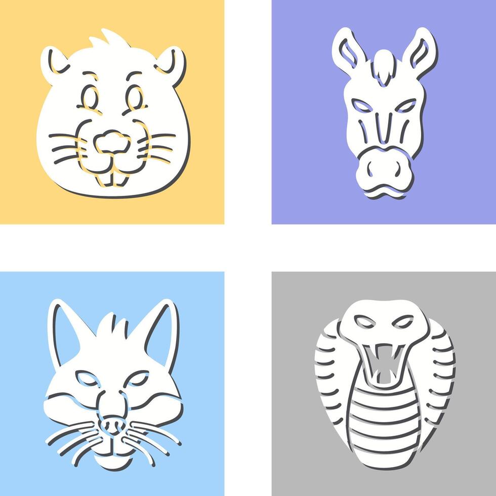 Beaver and Horse Icon vector