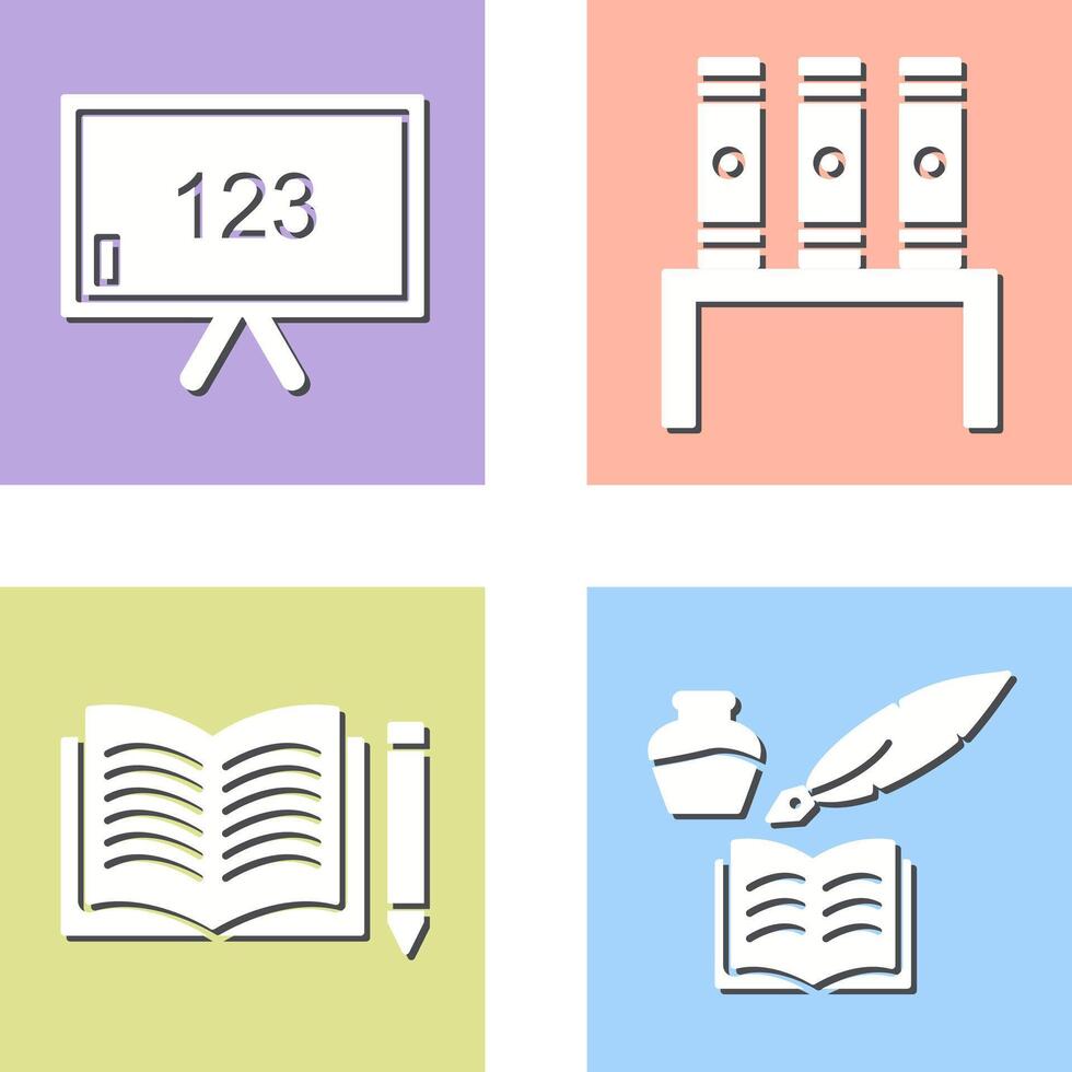 Classroom Board and Bookstand Icon vector