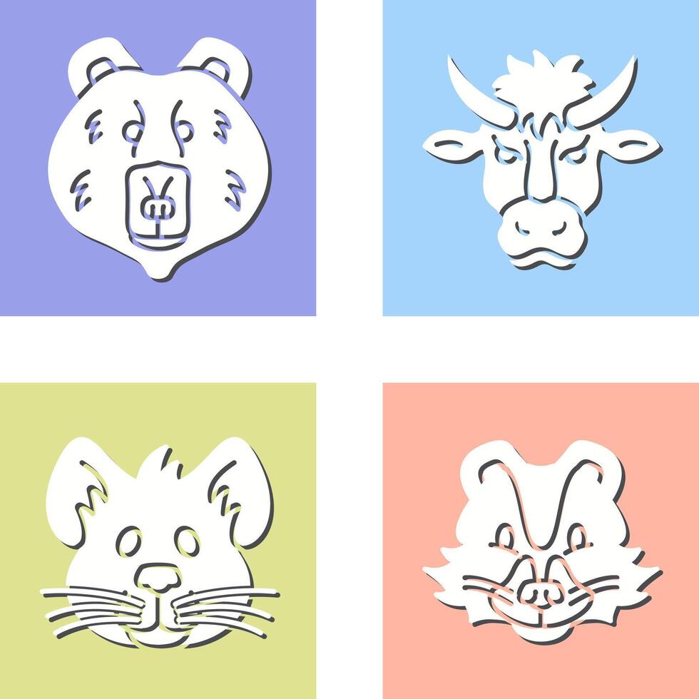 Polar Bear and Bison Icon vector