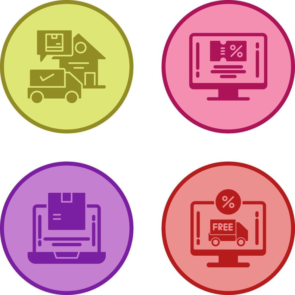 Package Receving and Couption Icon vector