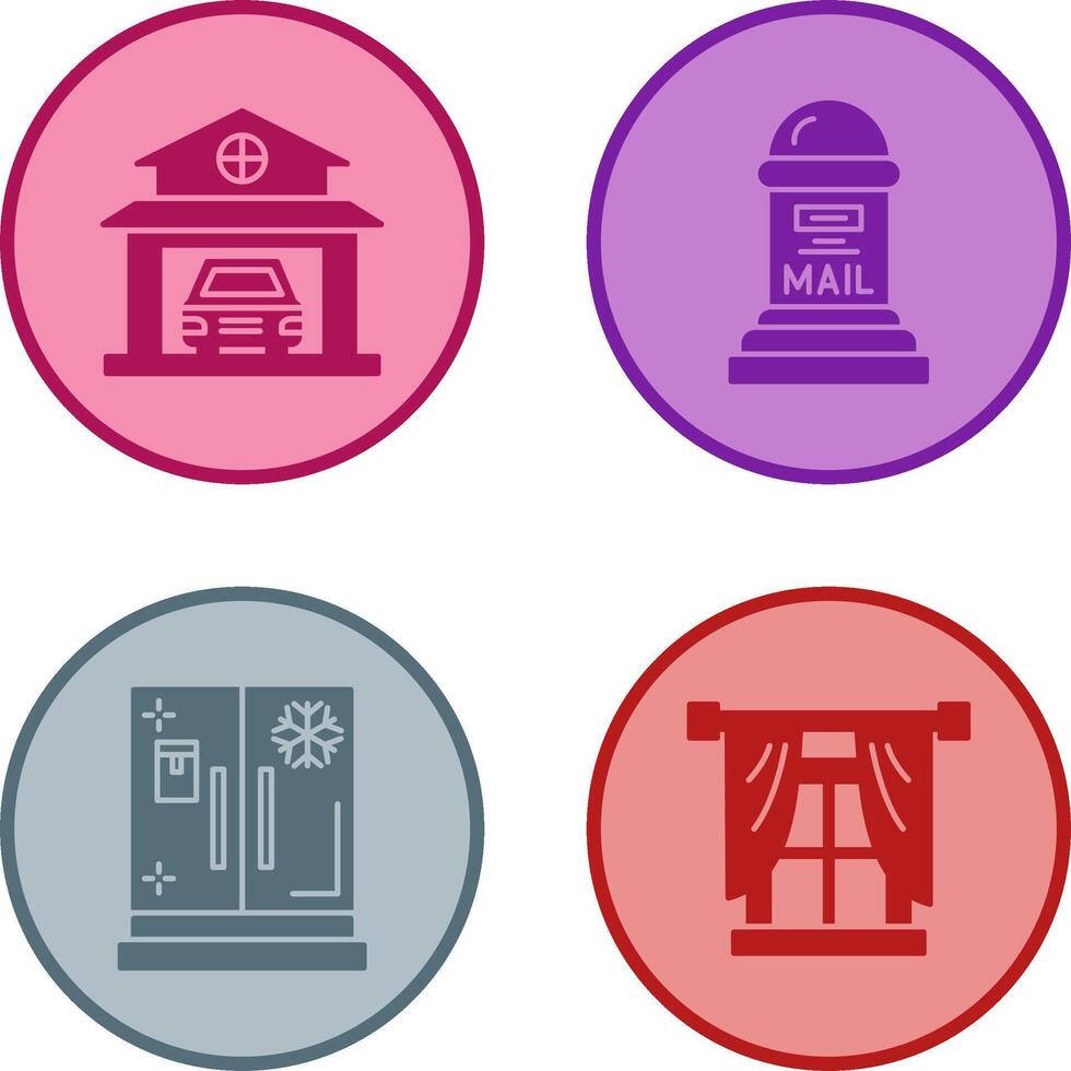 Garage and Mail Box Icon vector