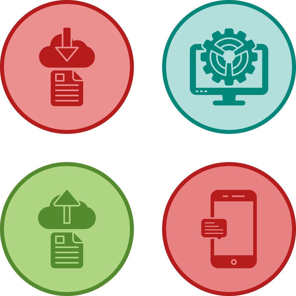 File Download and Monitor Icon vector