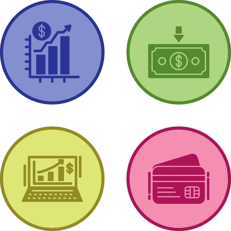 Chart Up and Money Down Icon vector