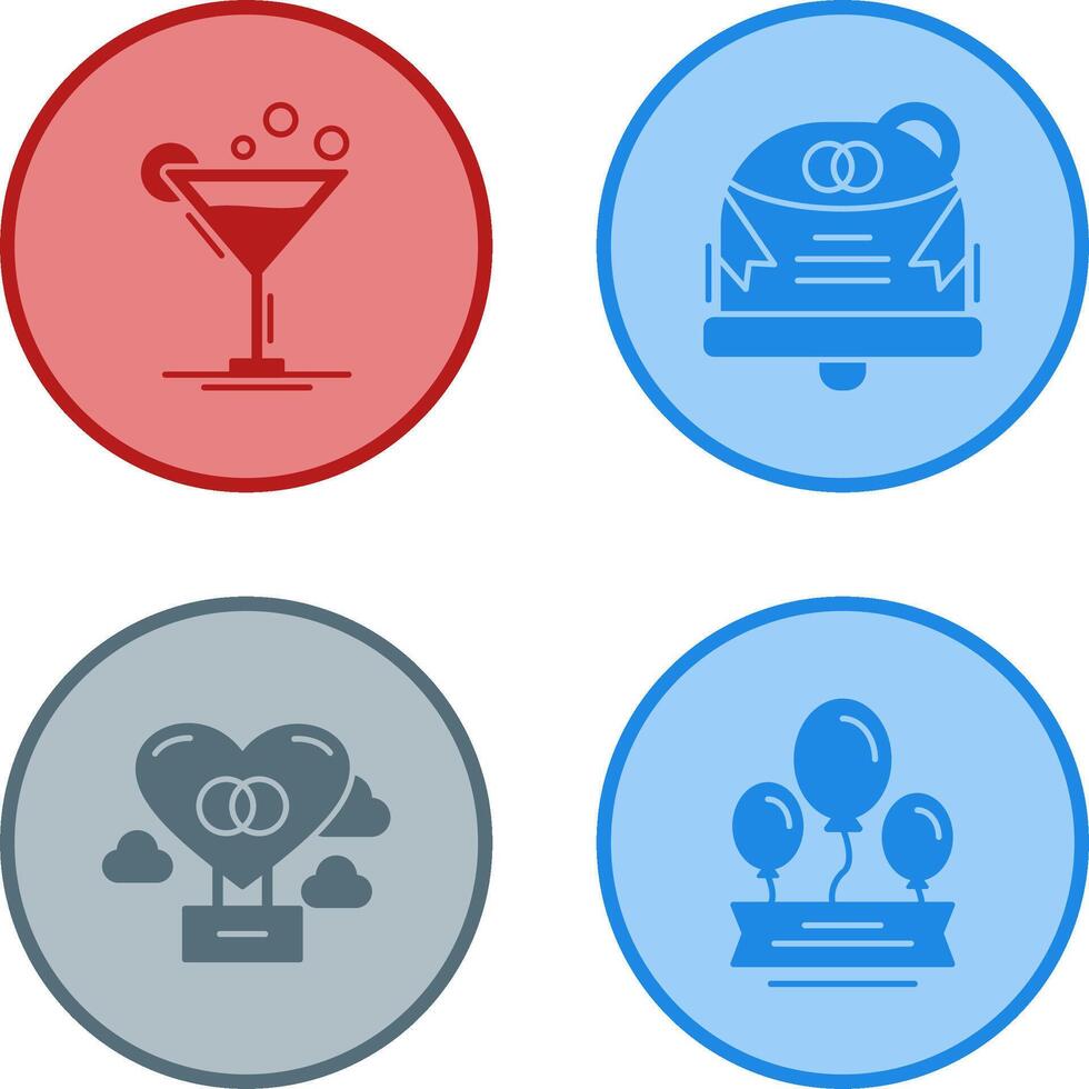 Coktail and Wedding Icon vector