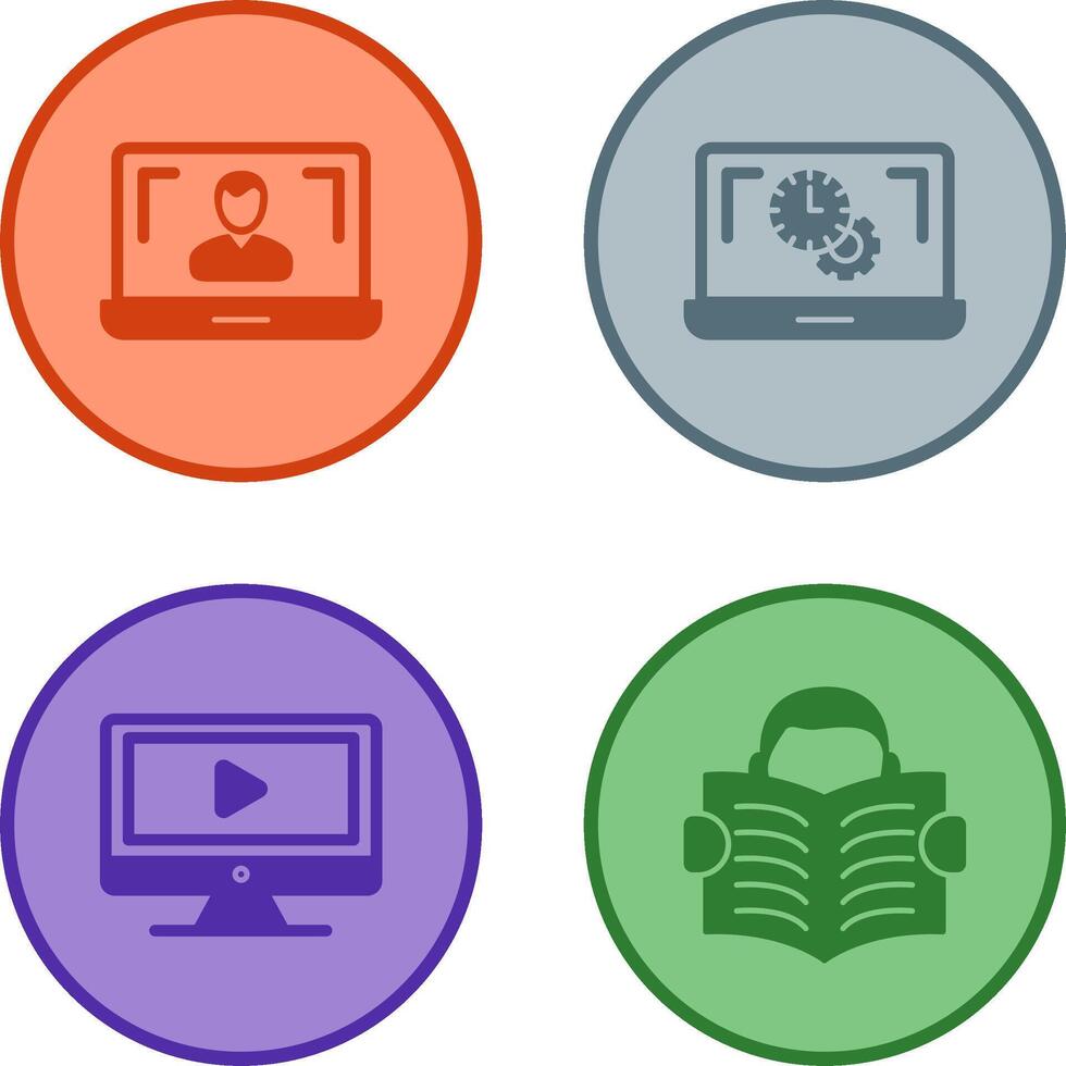 Flex Time and Online Lesson Icon vector