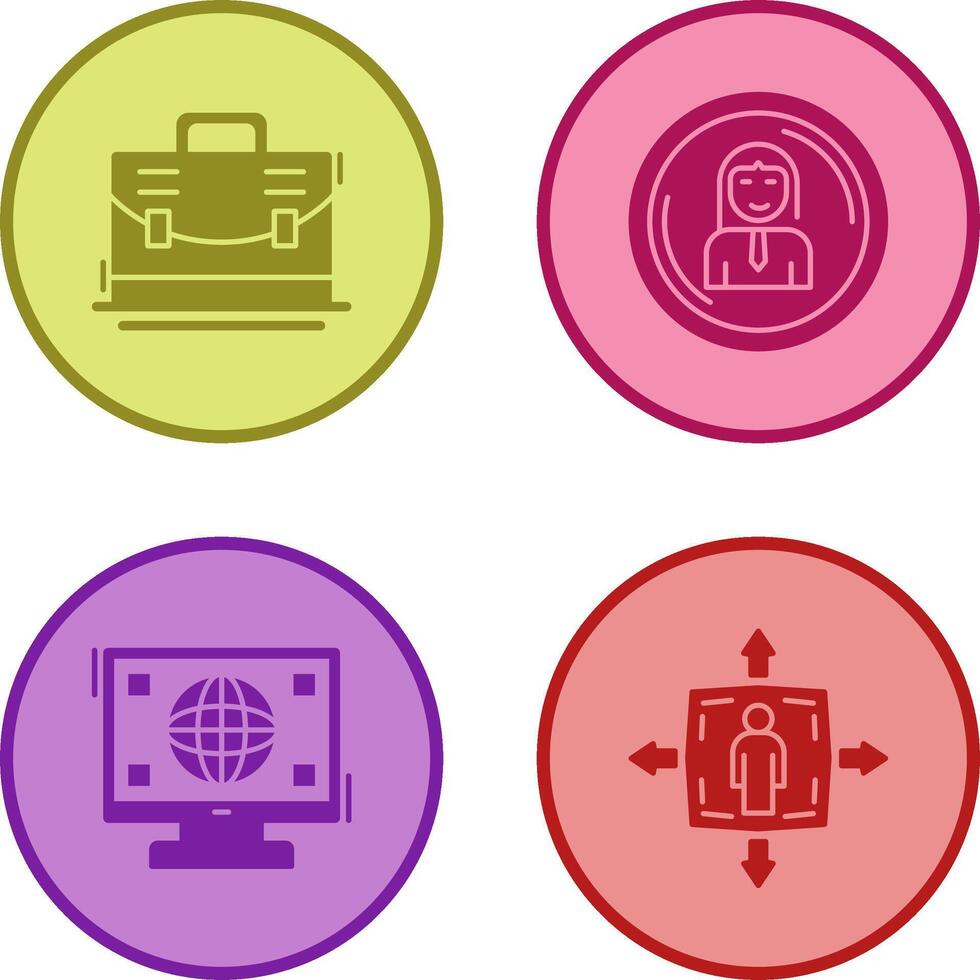 Briefcase and User Icon vector