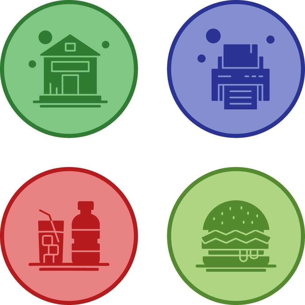 House and Printer Icon vector