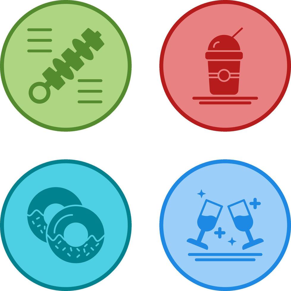 Skewer and Frappe Icon vector