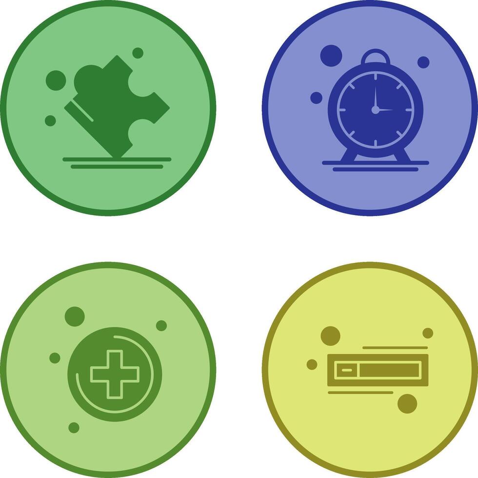 Puzzle and Stop Watch Icon vector