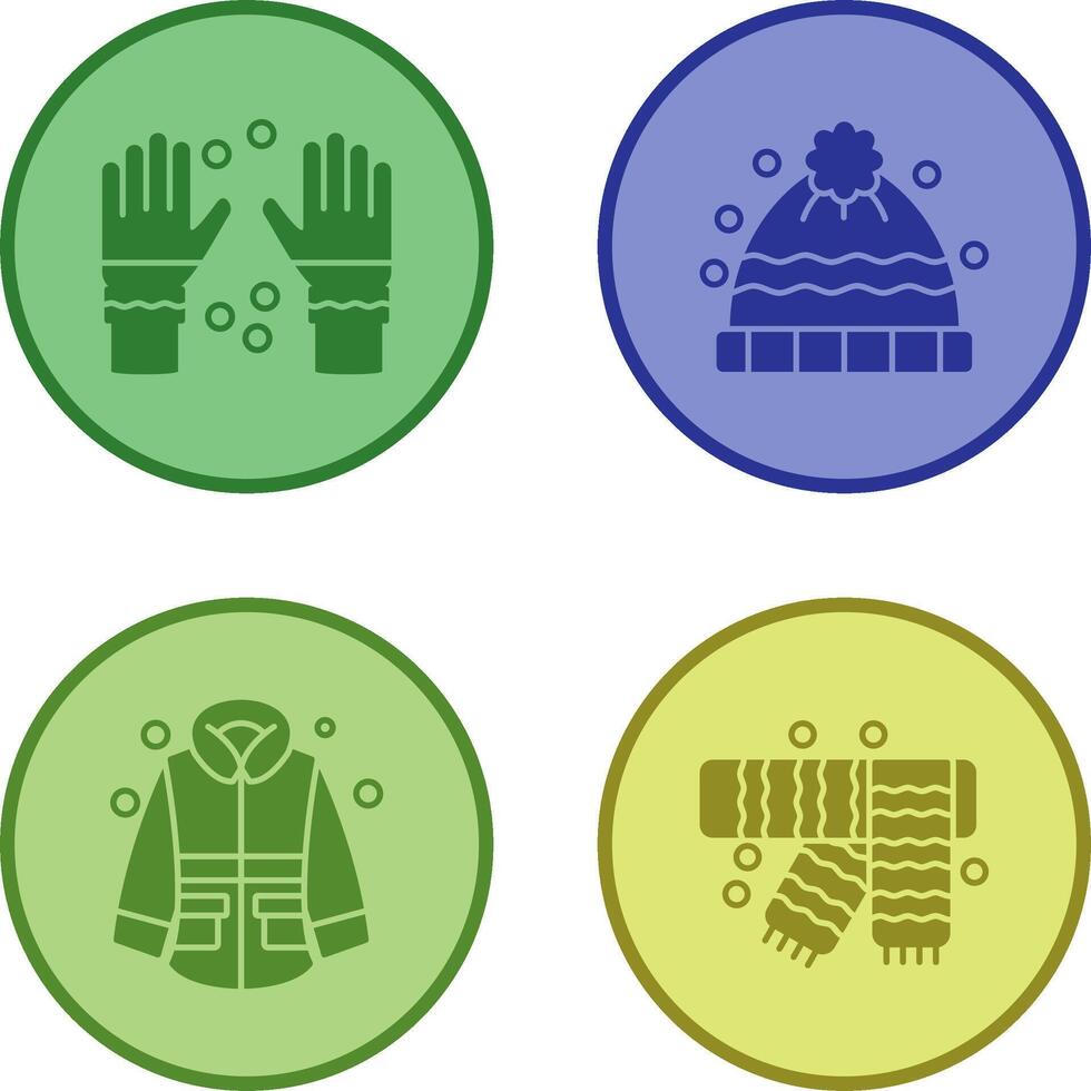 invierno guantes y invierno sombrero icono vector