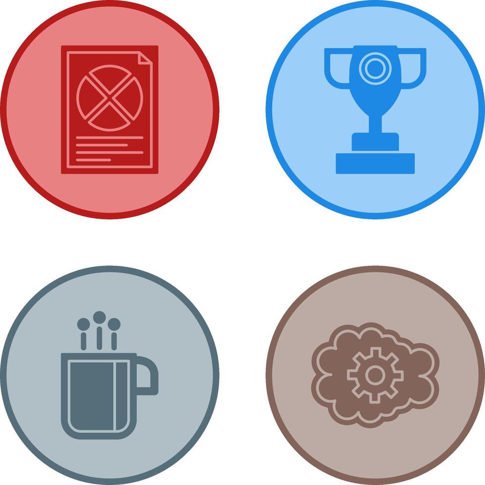 Pie Chart and Trophy Icon vector