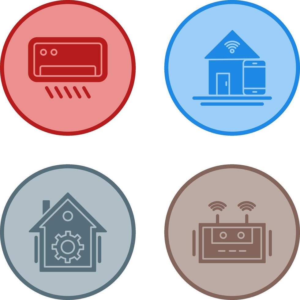 Air Conditioner and Home Automation Icon vector