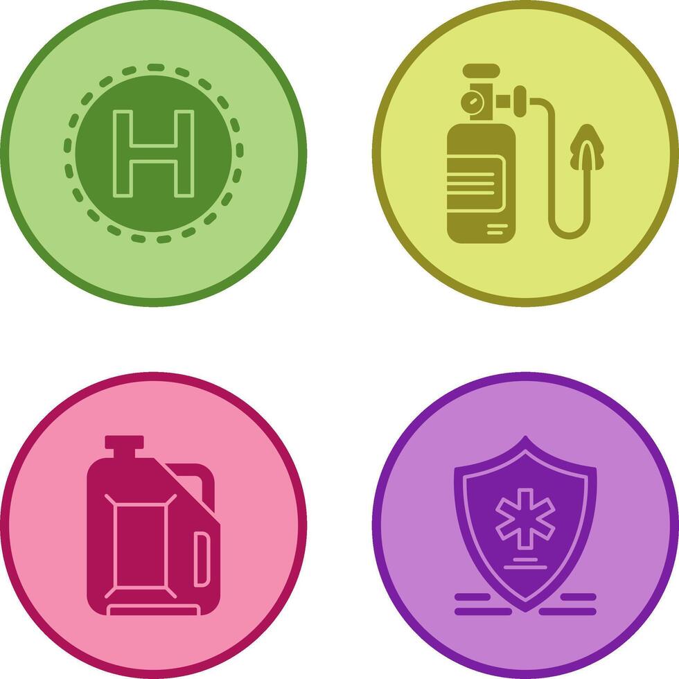 Helipad and Oxygen Icon vector