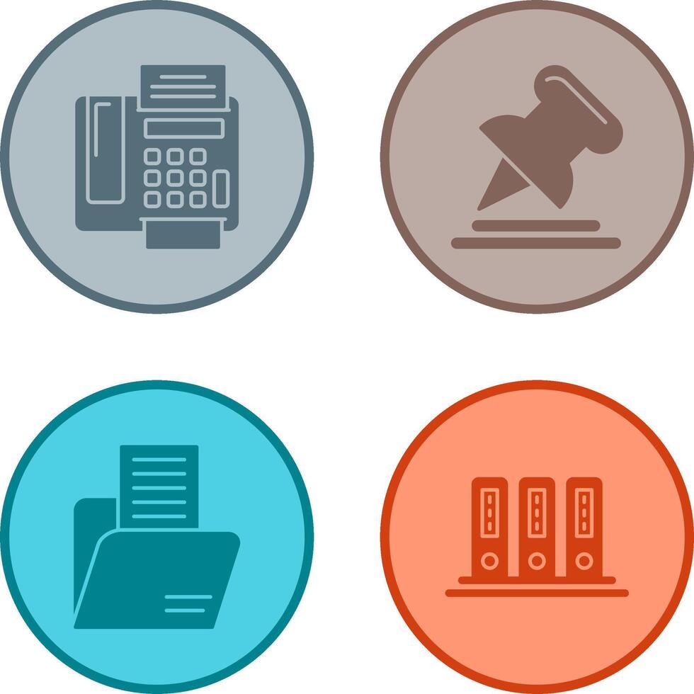 Fax Machine and Pin Icon vector