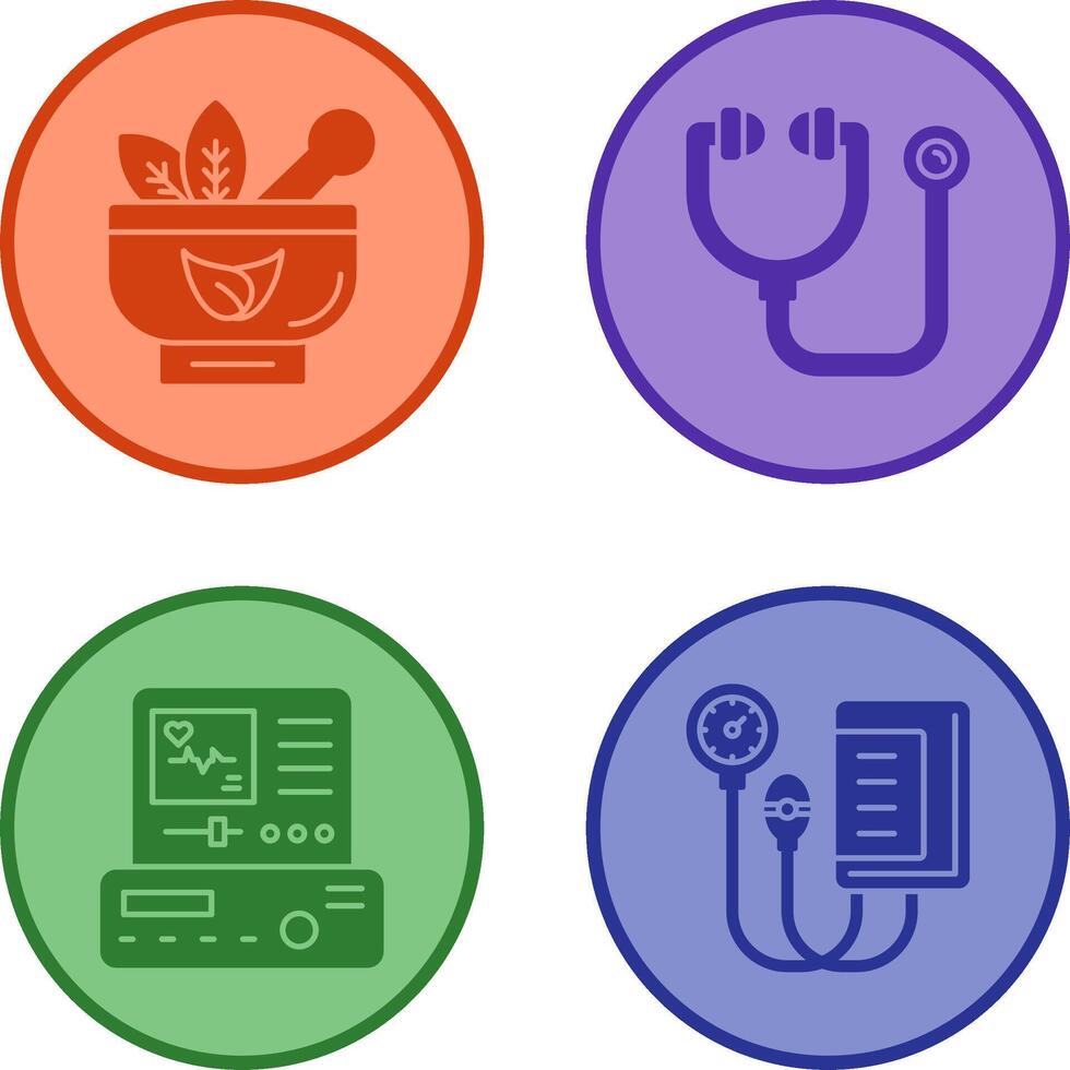 Ayurvedic and Stethoscope Icon vector